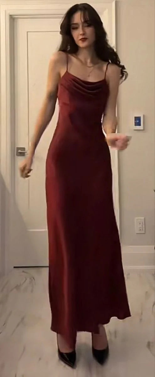 TingPo Wholesale Modest Mermaid Straps Burgundy Prom Dress